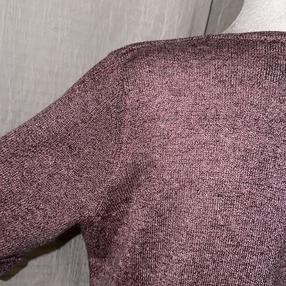 Crazy Horse LP Lavender Purple Heathered Cuffed Quarter Sleeve Cardigan - Picture 8 of 12